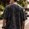 51+uu-TfxcL 100% knitted cotton fabric detail of heavyweight oversized t shirt showing comfort and style